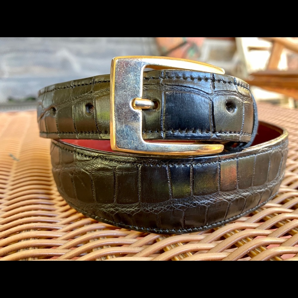 Beautiful Black Genuine Hornback Alligator Belt